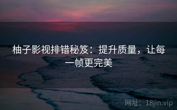 柚子影视排错秘笈:提升质量,让每一帧更完美
