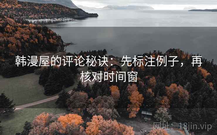 韩漫屋的评论秘诀：先标注例子，再核对时间窗